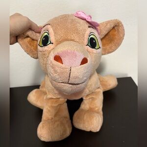 Disney The Lion King Nala plush pink flower embroidered. Approx 24”. Preowned.